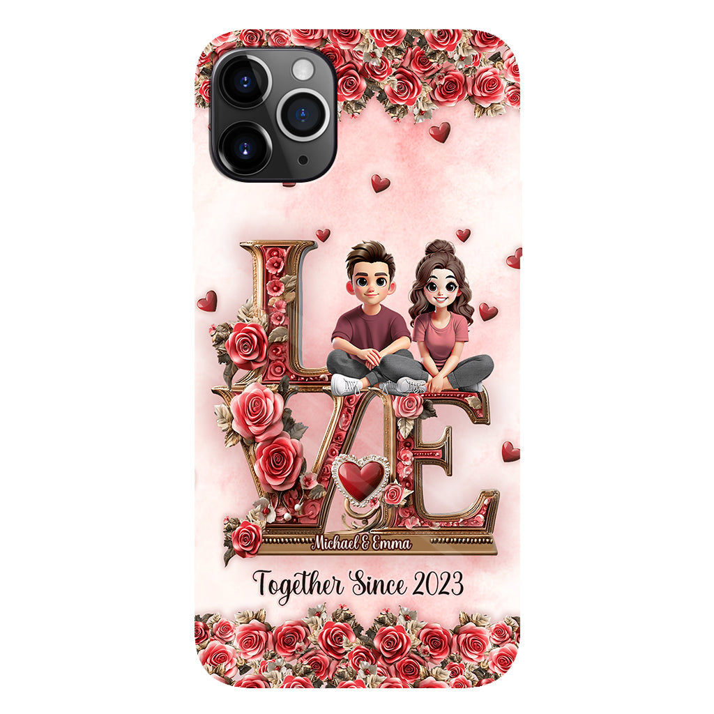 I Love You Forever - Personalized Couple Full Print Phone Case