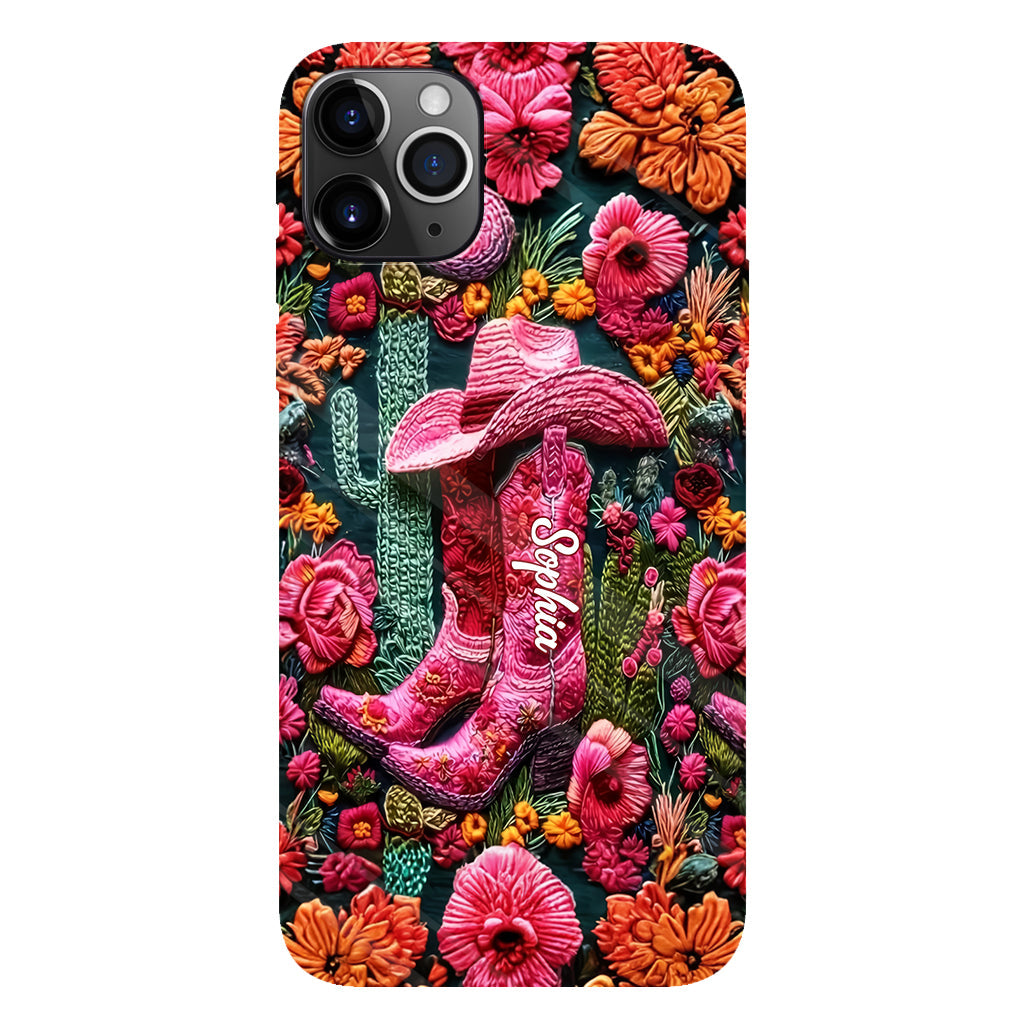 Pink Cowgirl – Personalisierte Handyhülle im Country-Girl-Stil mit Volldruck