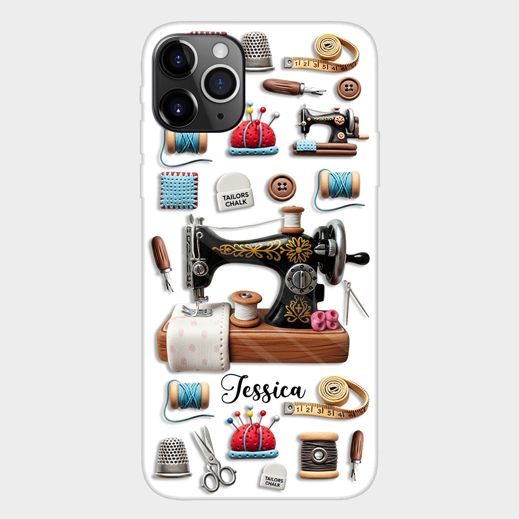 Superbe machine à coudre - Coque de téléphone personnalisée avec impression intégrale sur le thème de la couture