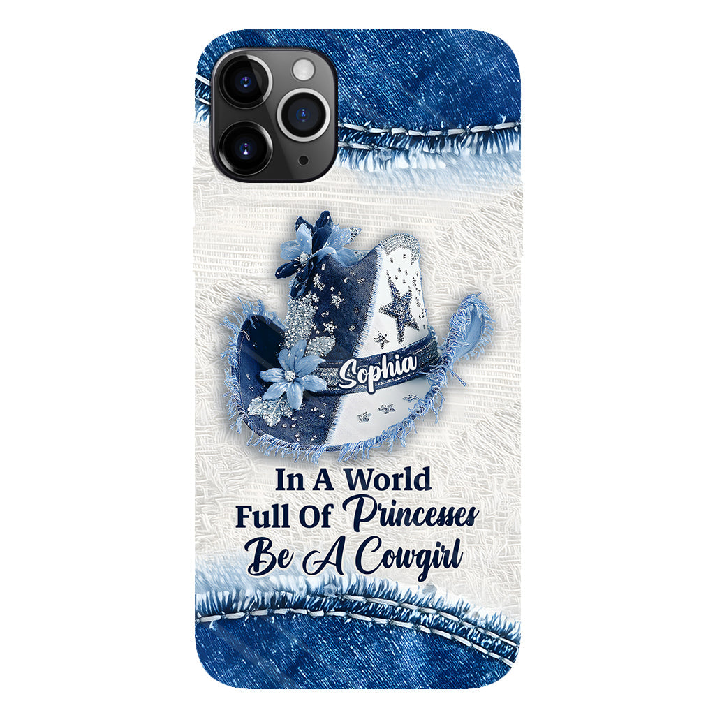 Dans un monde plein de princesses - Coque de téléphone personnalisée avec motif cowgirl