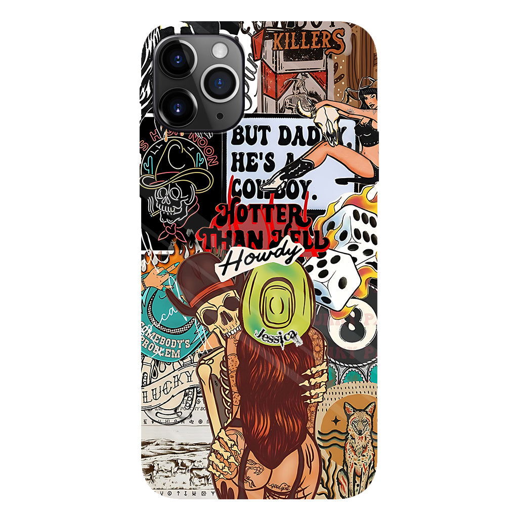 Salut Cowgirl ! Coque de téléphone personnalisée avec motif cowgirl