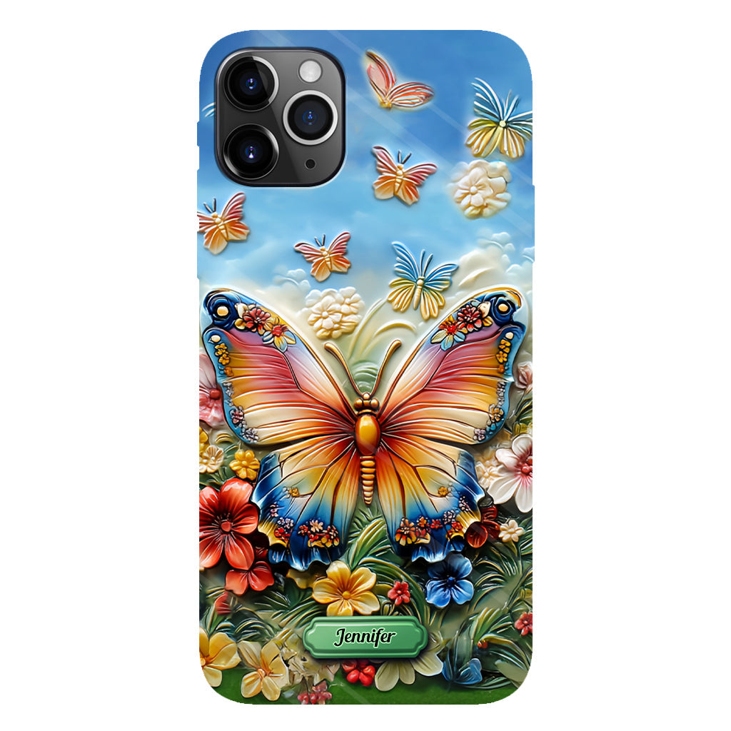 Wunderschöner Schmetterling, Biene, Libelle, Kolibri – personalisierte Handyhülle mit Schmetterlingsmotiv