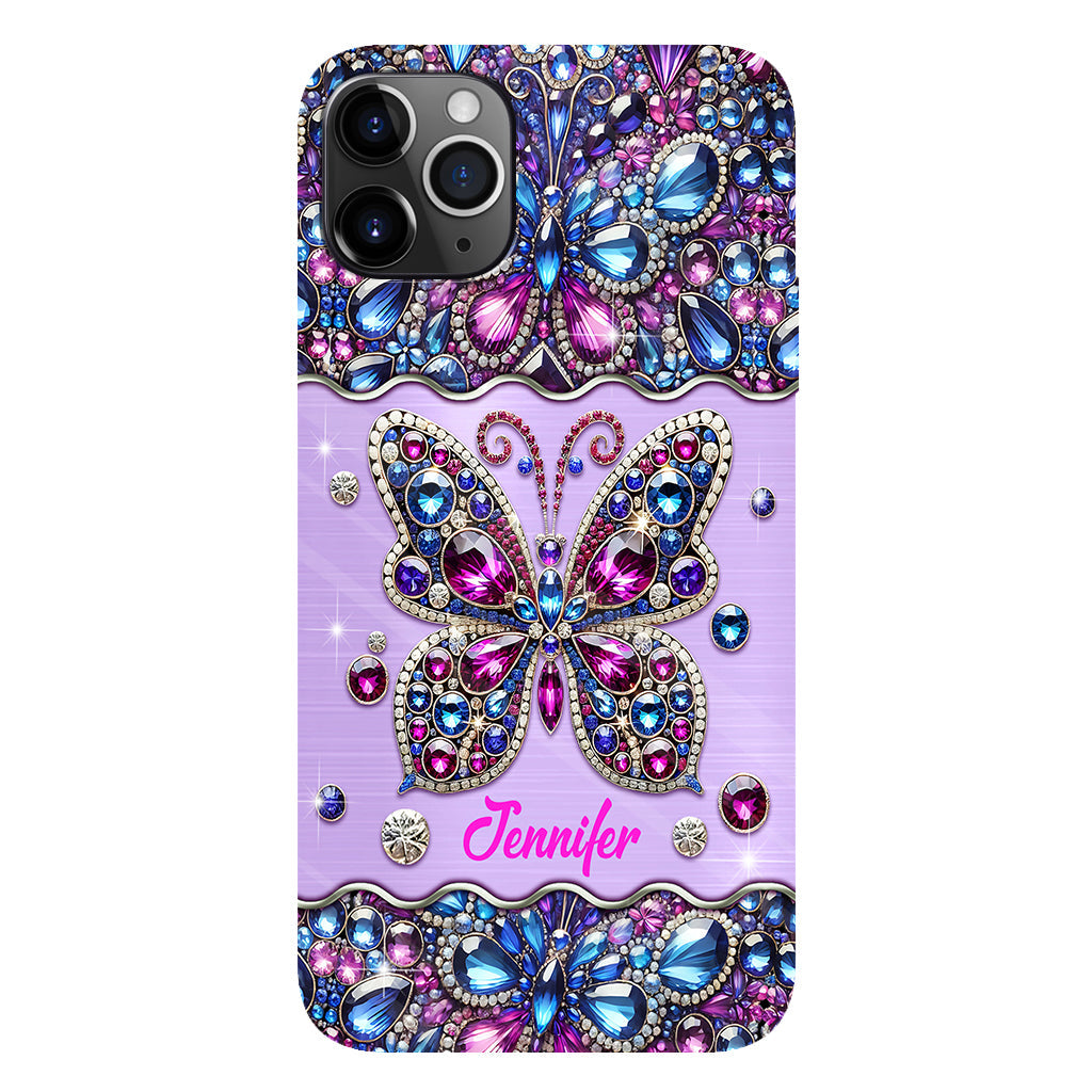 Glitzernder Schmetterling – Personalisierte Handyhülle mit Schmetterlingsmotiv