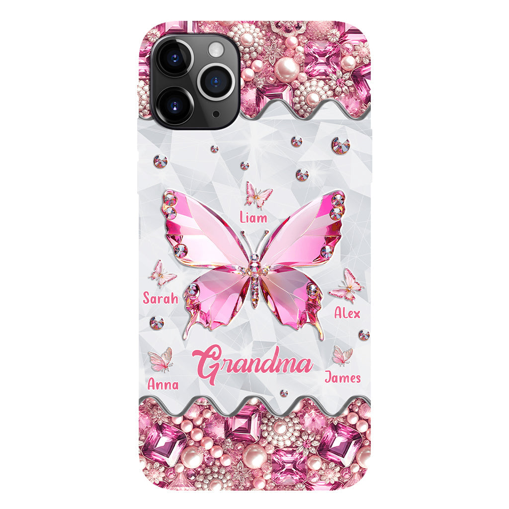 Grandma's Butterflies - Personalized Grandma Full Print Phone Case