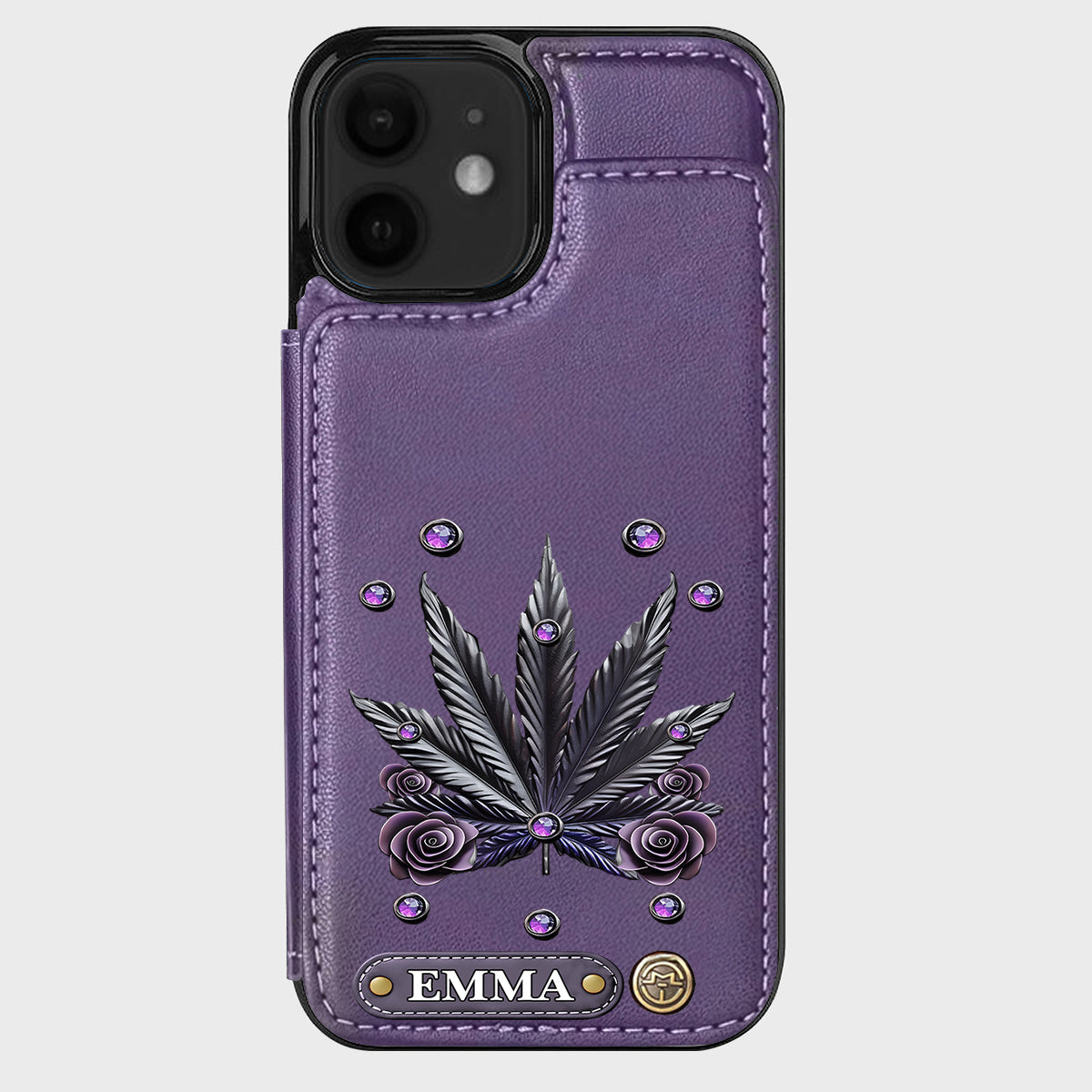 Étui portefeuille pour téléphone personnalisé avec motif cannabis - Magnifiques motifs de marijuana
