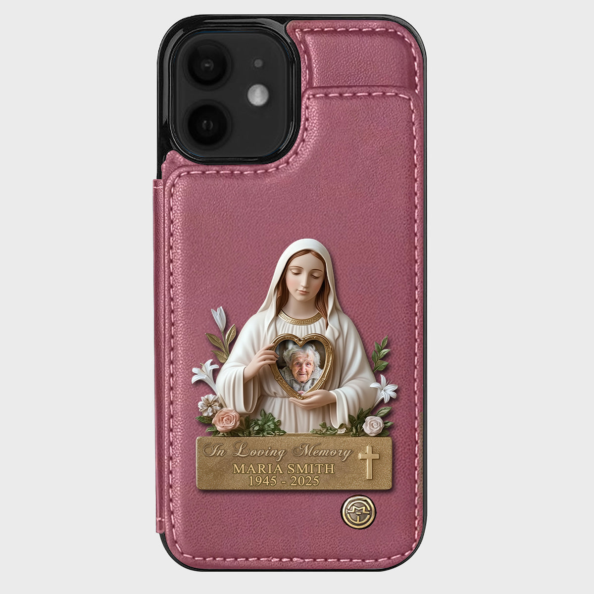 Virgin Mary Memorial - Personalized Memorial Wallet Phone Case