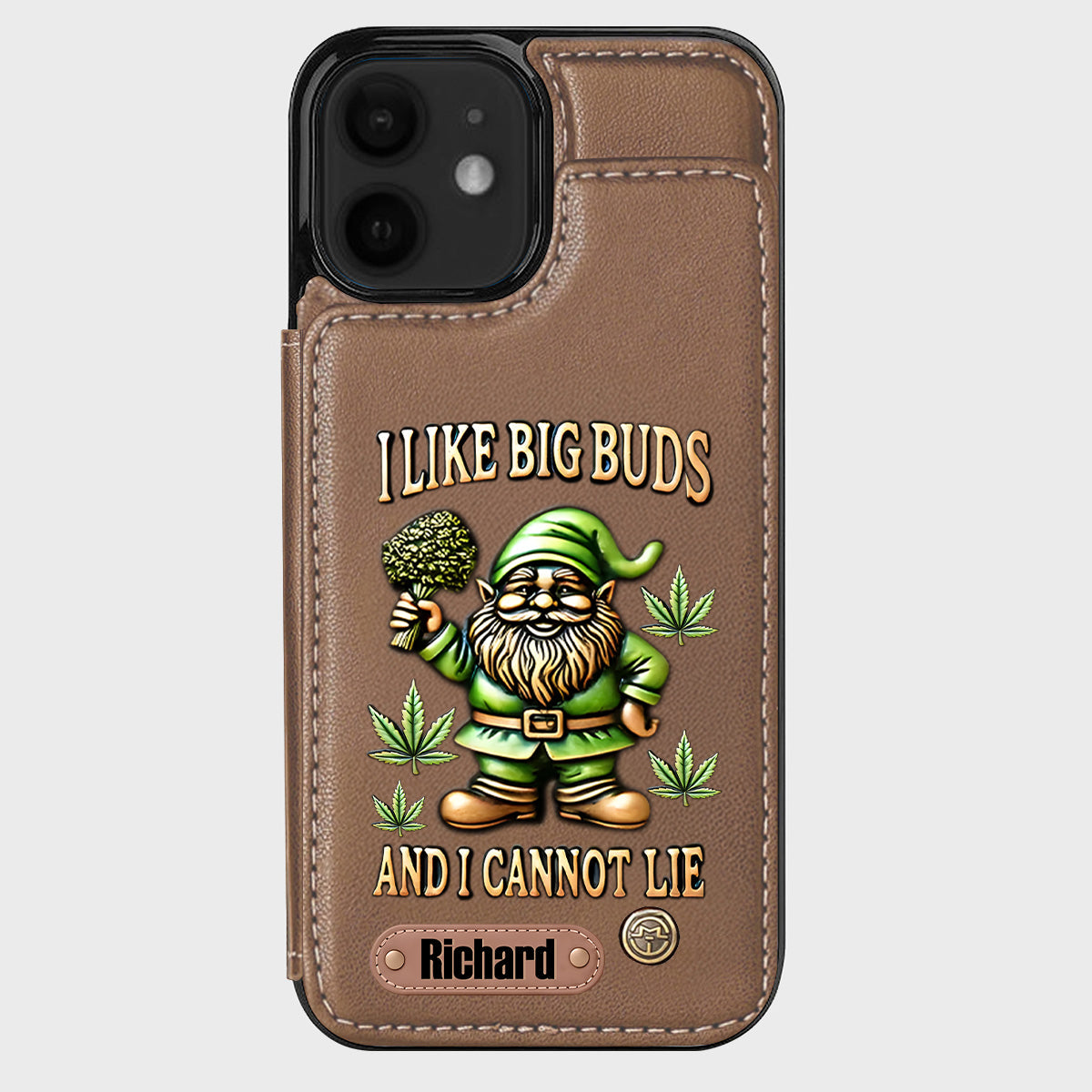 J'aime les grosses têtes - Étui portefeuille de téléphone personnalisé sur le thème du cannabis