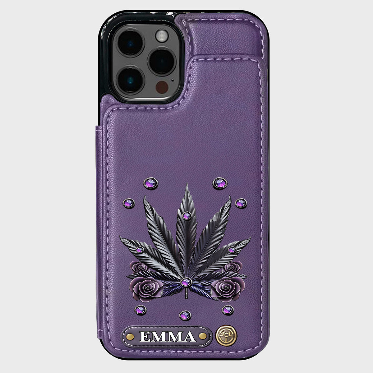 Étui portefeuille pour téléphone personnalisé avec motif cannabis - Magnifiques motifs de marijuana