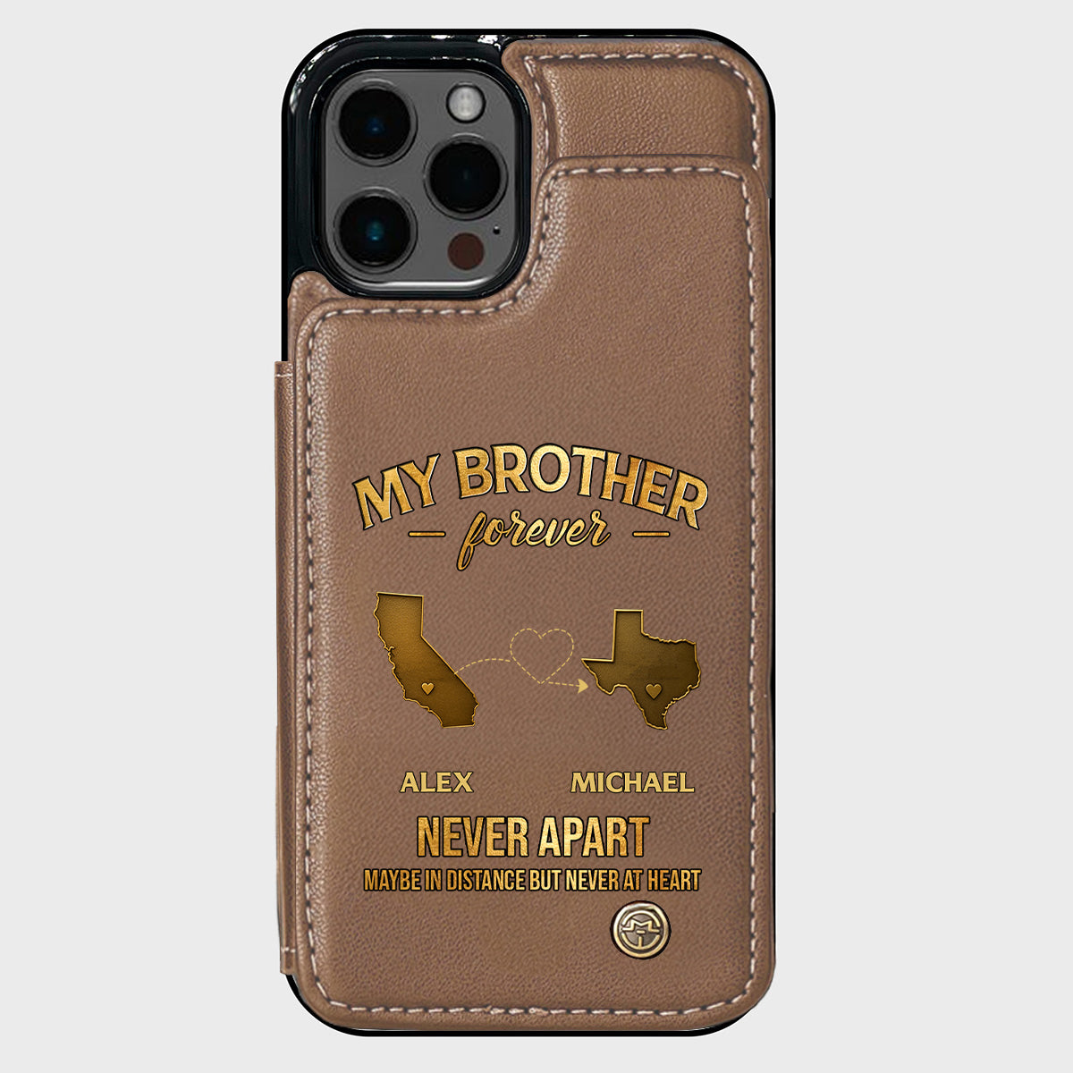 Mein Bruder/Meine Schwester/Mein Sohn... Für immer, nie getrennt. Vielleicht in der Ferne, aber nie im Herzen – Personalisierte Handyhülle mit Geschwistermotiv