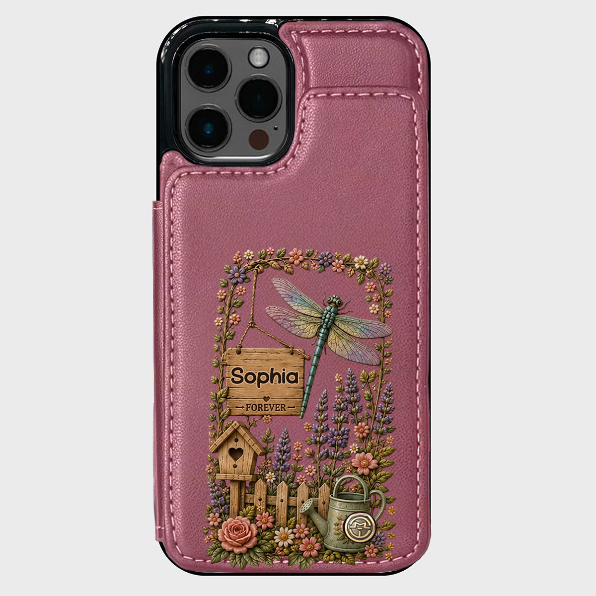 Humingbird, Dragonfly - Personalized Gardening Wallet Phone Case