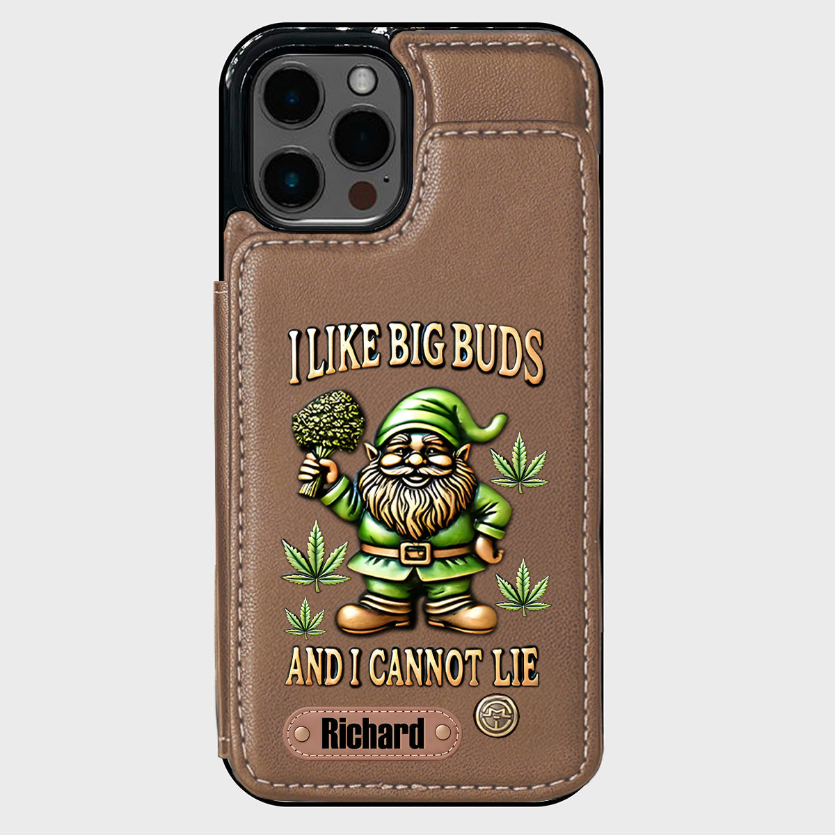 J'aime les grosses têtes - Étui portefeuille de téléphone personnalisé sur le thème du cannabis