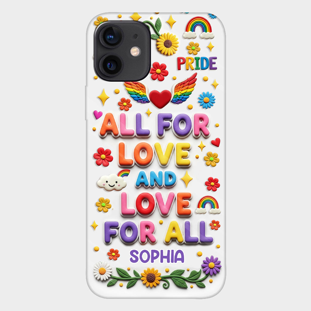 Alles für die Liebe und Liebe für alle – Personalisierte Handyhülle mit LGBT-Unterstützung und Vollbild-Print