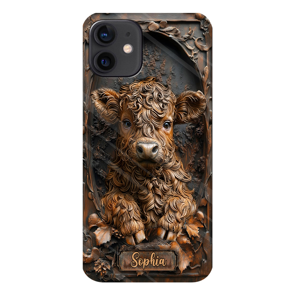 Coque de téléphone personnalisée avec imprimé intégral « Bébé vache »