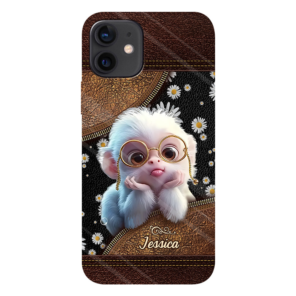 Coque de téléphone personnalisée avec imprimé intégral représentant un singe mignon