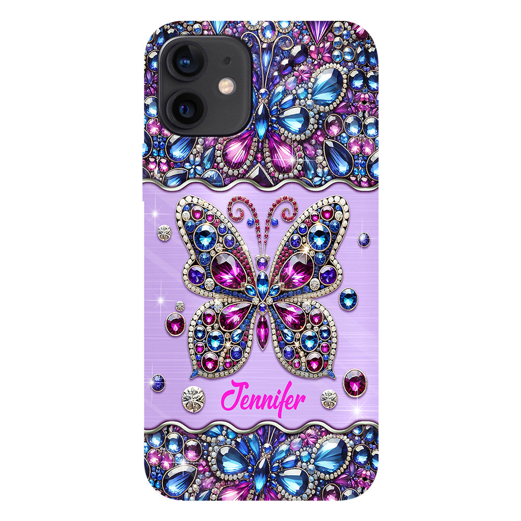 Glitzernder Schmetterling – Personalisierte Handyhülle mit Schmetterlingsmotiv