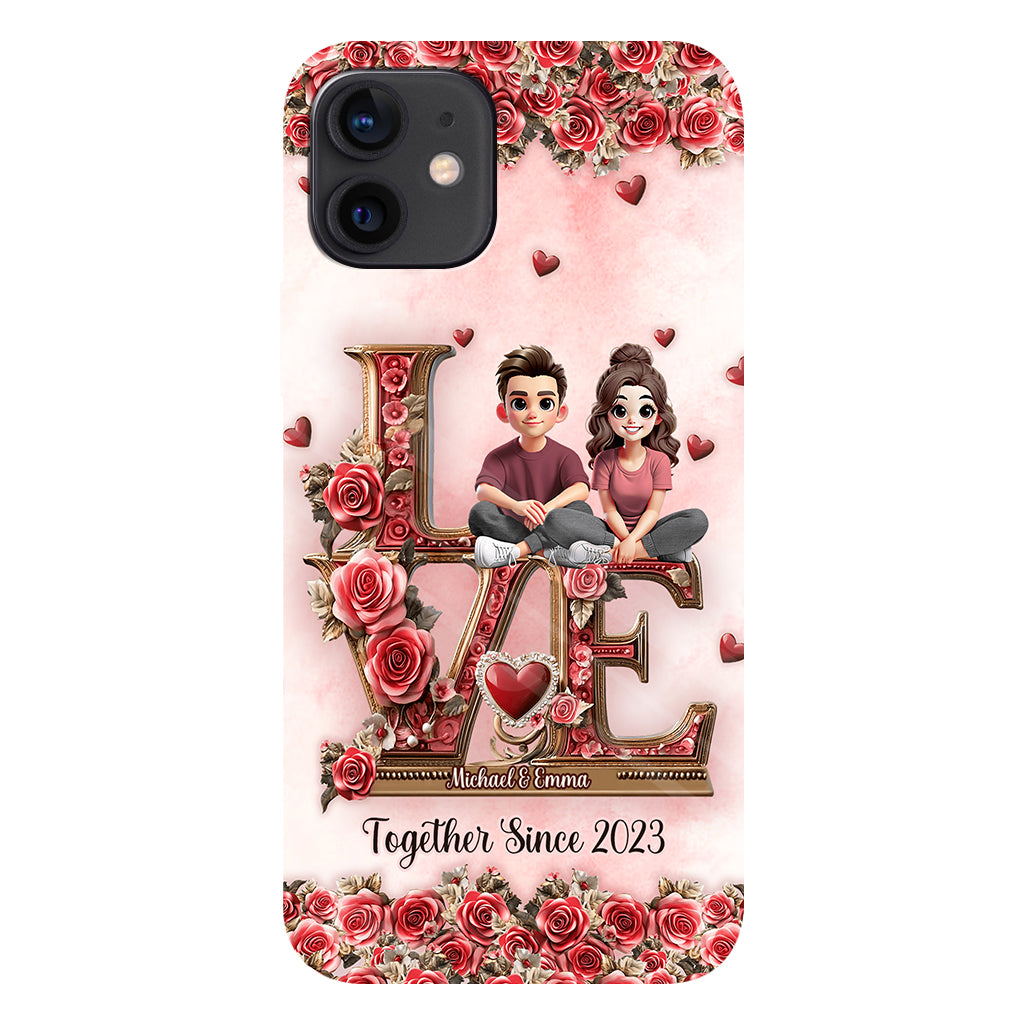 I Love You Forever - Personalized Couple Full Print Phone Case
