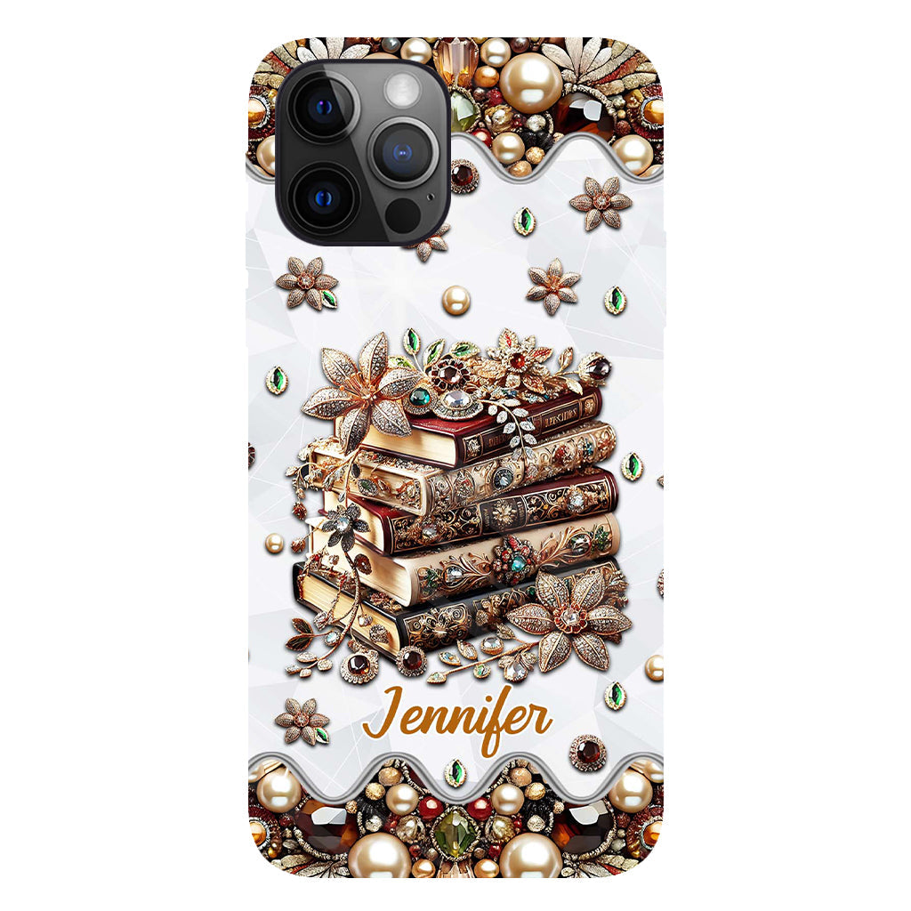 Une fille qui aime les livres - Coque de téléphone personnalisée avec impression intégrale d'un livre