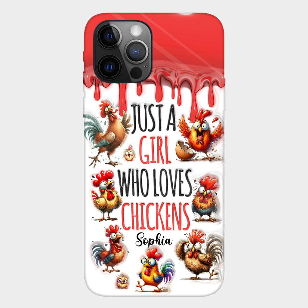 Une fille qui adore le poulet - Coque de téléphone personnalisée avec motif poulet intégral