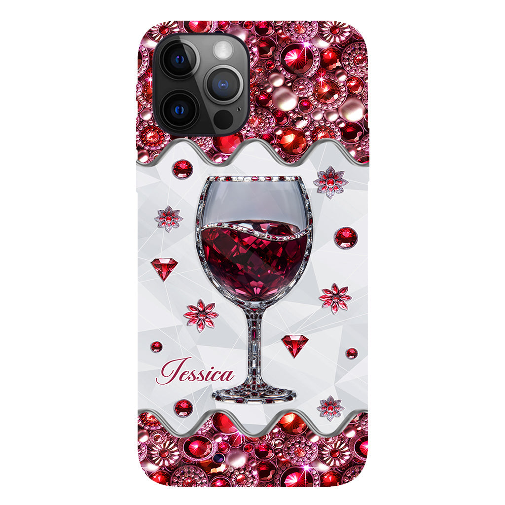 Einfach ein Mädchen, das Wein liebt – Personalisierte Handyhülle mit Weinmotiv