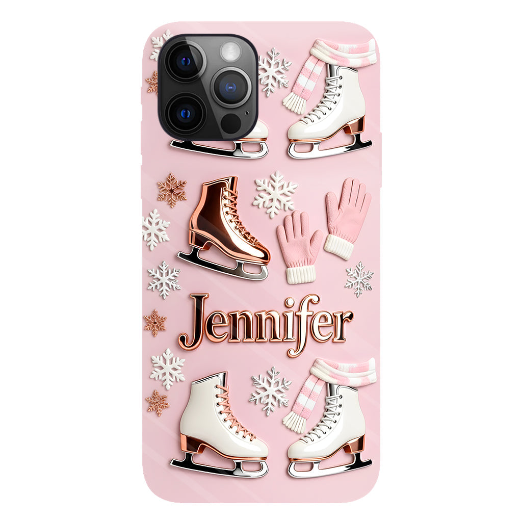 Le patinage sur glace me rend heureux - Coque de téléphone personnalisée avec impression intégrale sur le thème du patinage sur glace