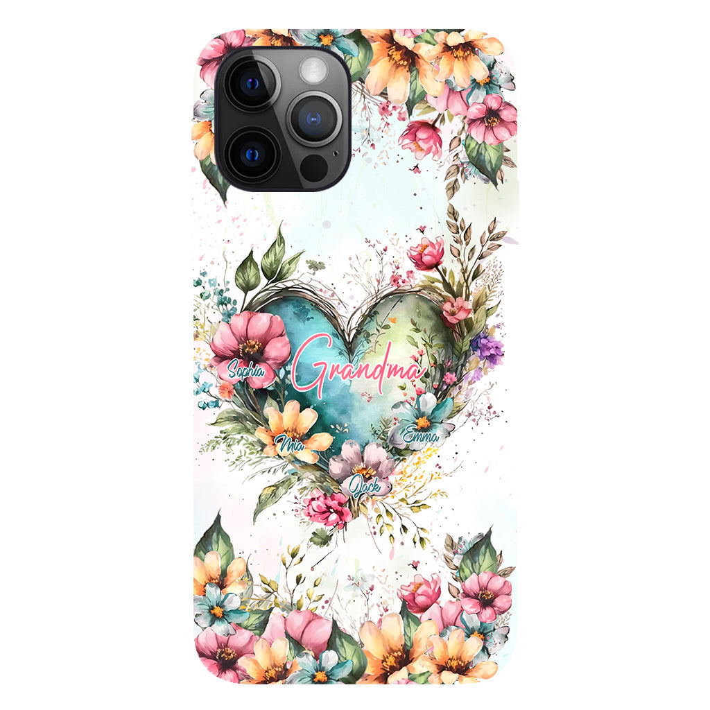 Grandma's Mom's Flowers - Personalized Grandma Full Print Phone Case