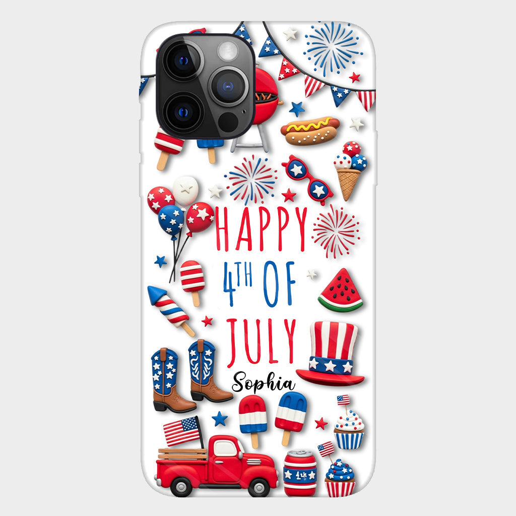 Joyeux 4 juillet ! Coque de téléphone personnalisée avec impression intégrale pour la fête nationale américaine (4 juillet).
