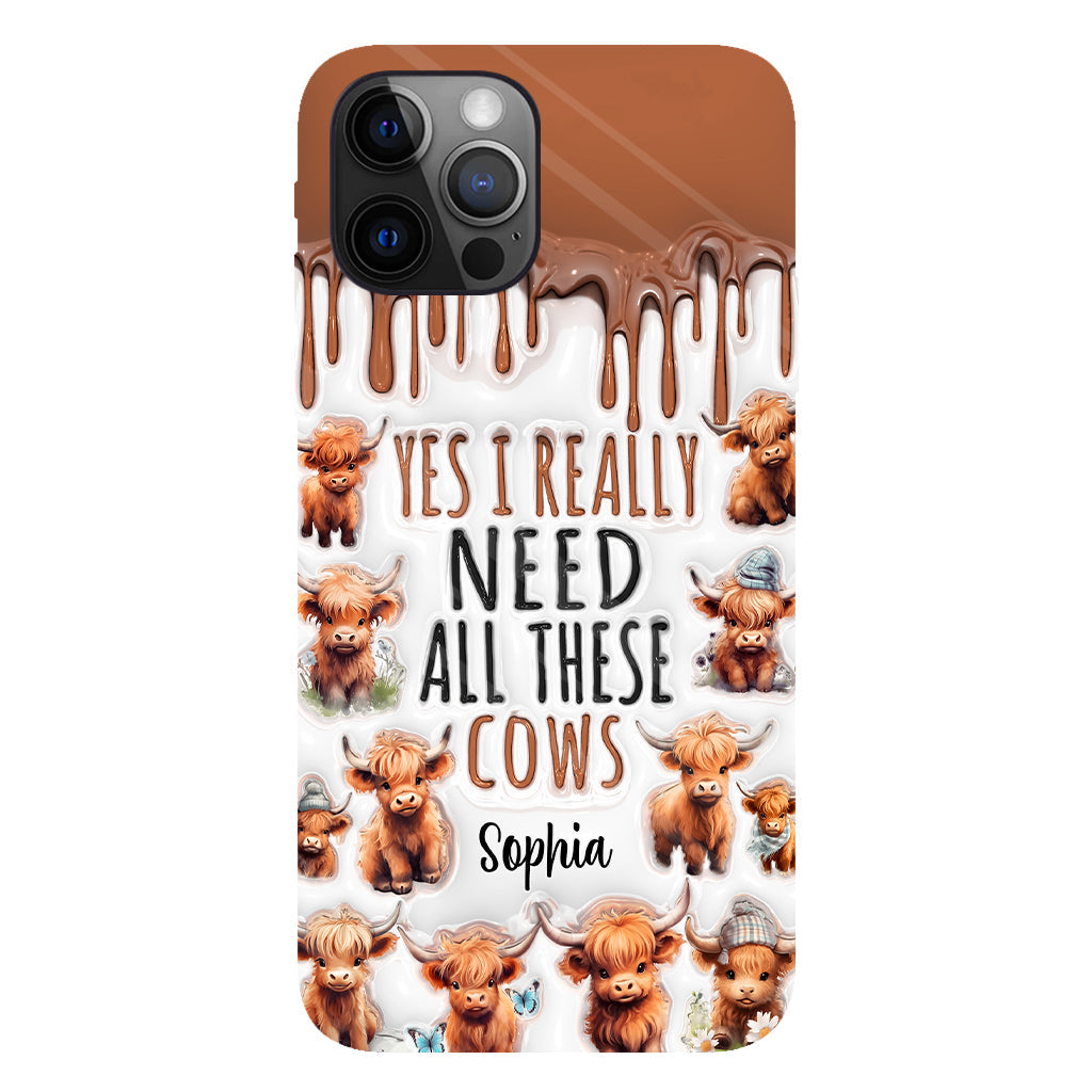 Oui, j'ai vraiment besoin de toutes ces vaches - Coque de téléphone personnalisée avec impression intégrale