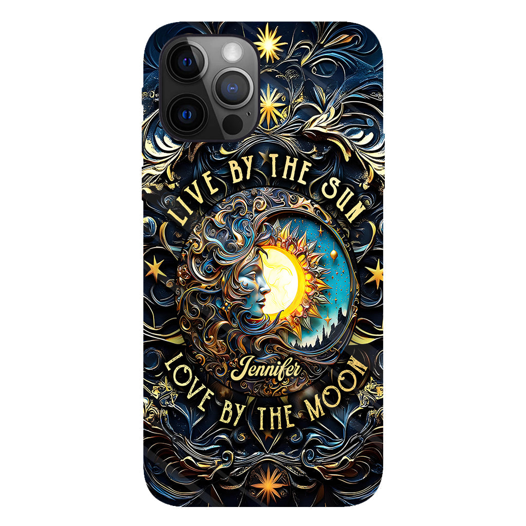 Vivre selon le soleil, aimer selon la lune - Coque de téléphone personnalisée style hippie avec imprimé intégral
