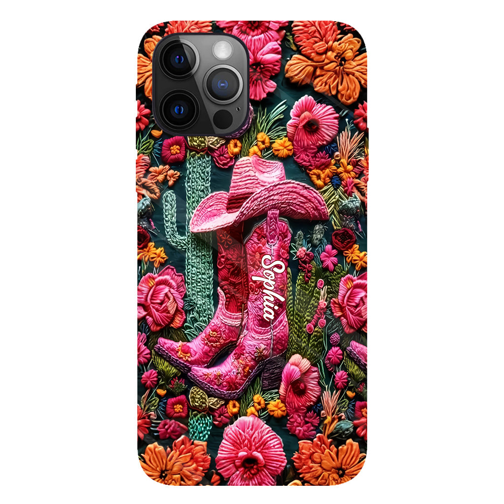 Pink Cowgirl – Personalisierte Handyhülle im Country-Girl-Stil mit Volldruck
