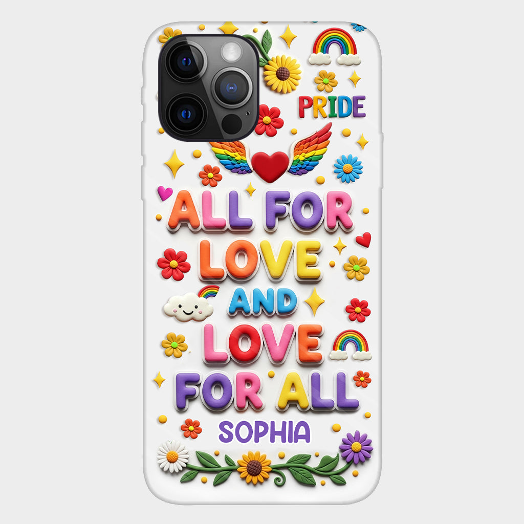 Alles für die Liebe und Liebe für alle – Personalisierte Handyhülle mit LGBT-Unterstützung und Vollbild-Print