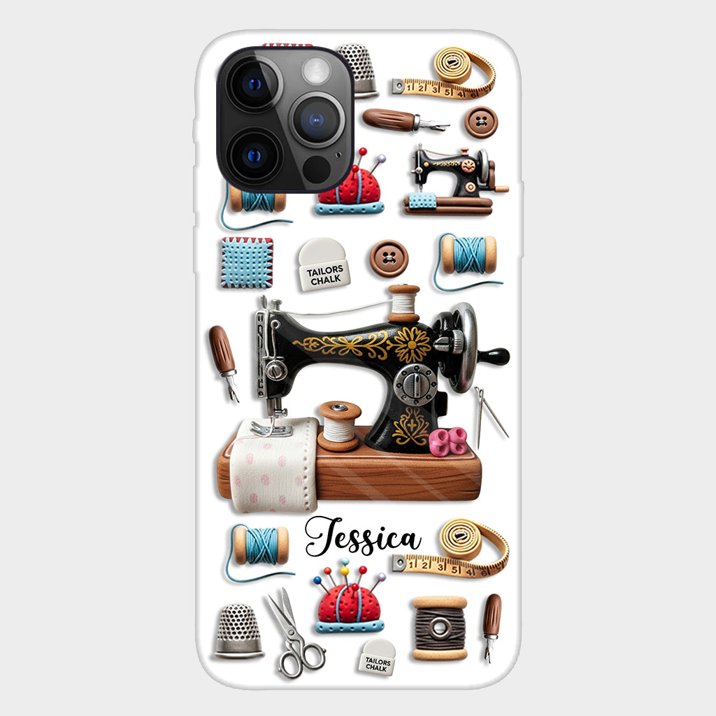 Superbe machine à coudre - Coque de téléphone personnalisée avec impression intégrale sur le thème de la couture