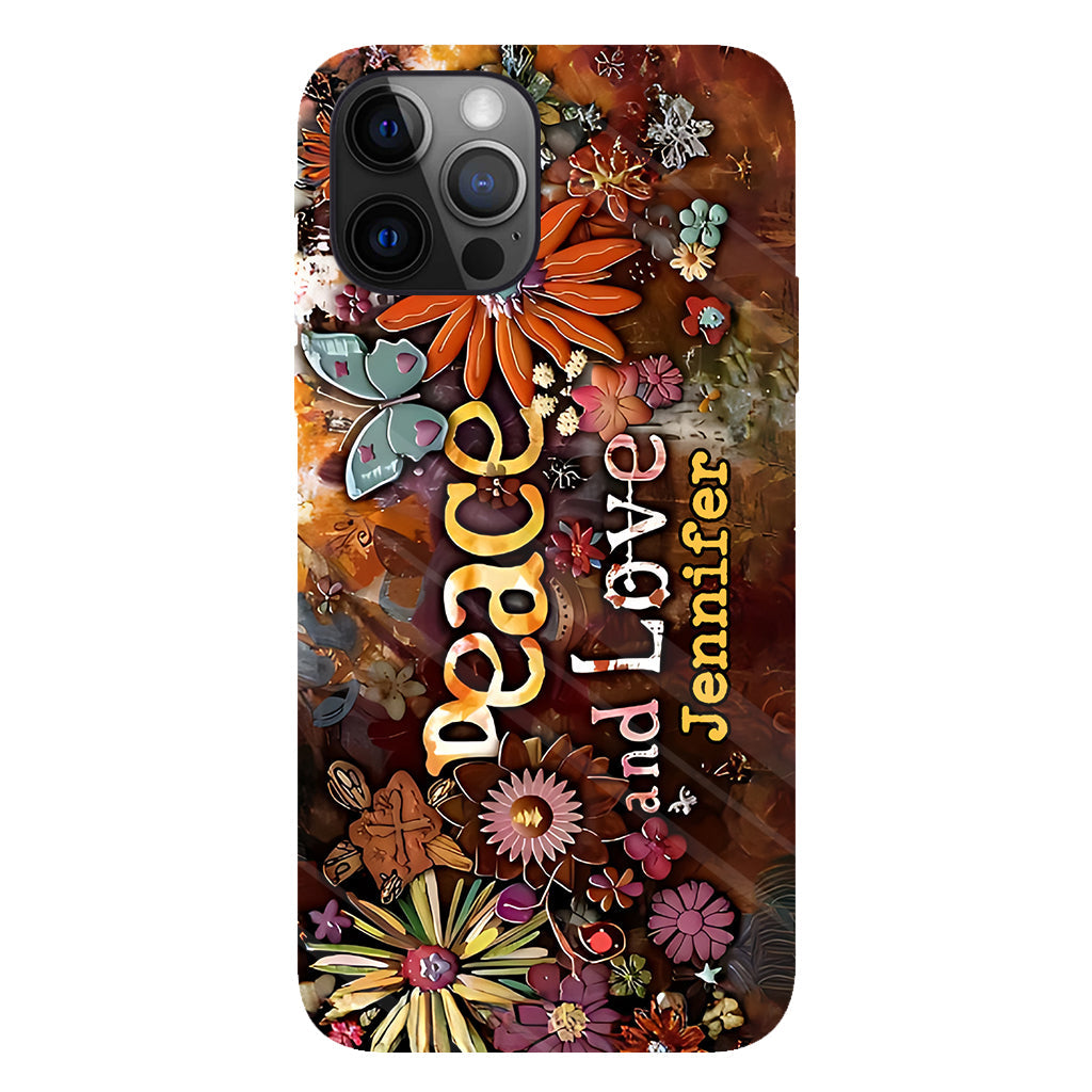 Frieden und Liebe – Personalisierte Handyhülle im Hippie-Stil mit Vollprint