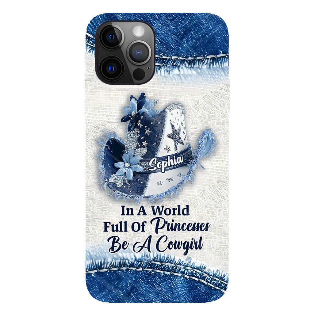 Dans un monde plein de princesses - Coque de téléphone personnalisée avec motif cowgirl