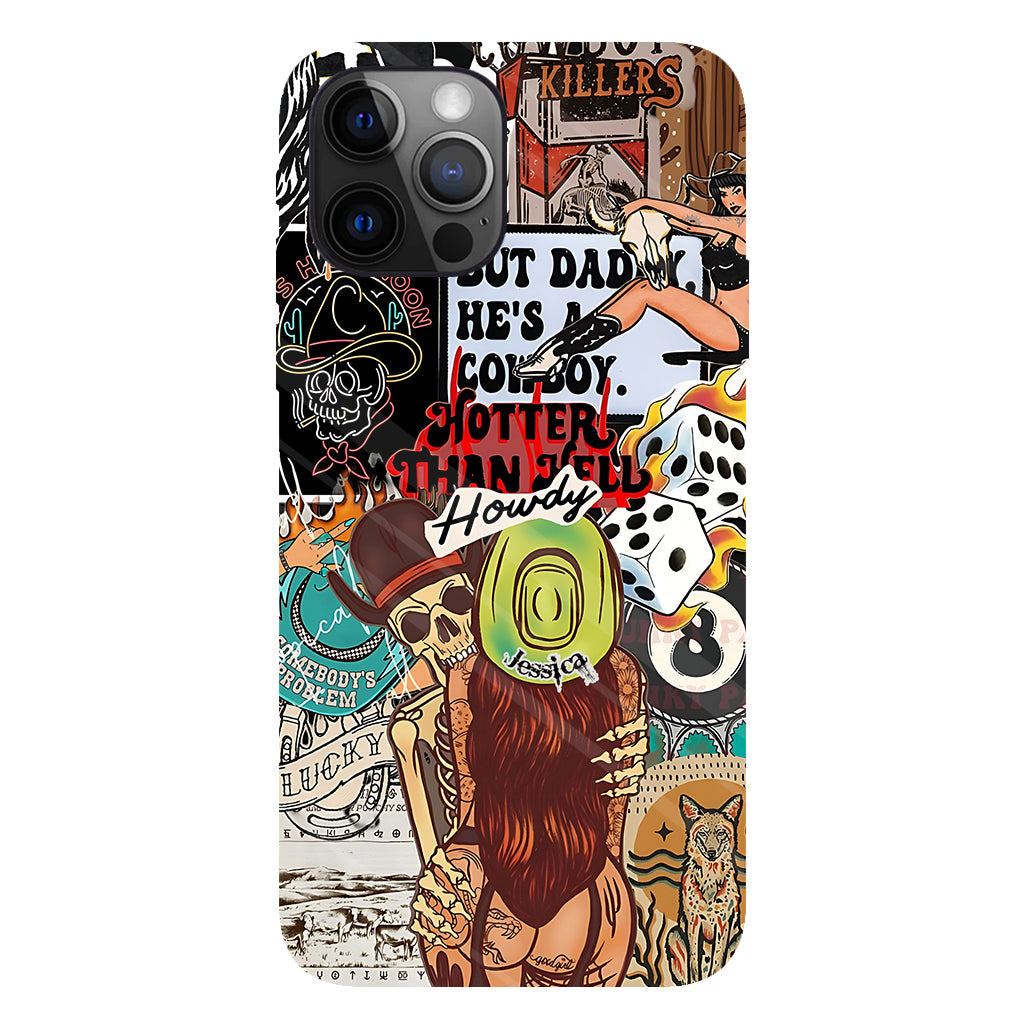 Salut Cowgirl ! Coque de téléphone personnalisée avec motif cowgirl