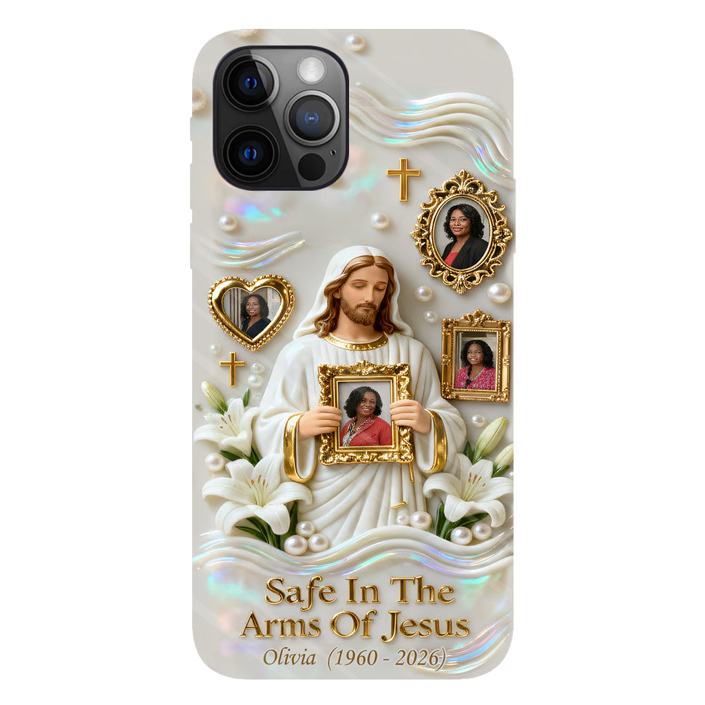 Sauver dans les bras de Jésus - Coque de téléphone commémorative personnalisée avec impression intégrale
