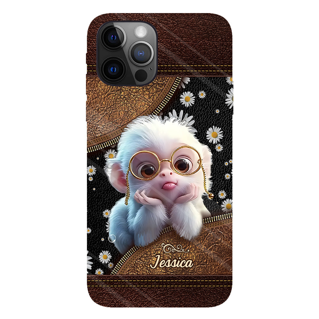 Coque de téléphone personnalisée avec imprimé intégral représentant un singe mignon