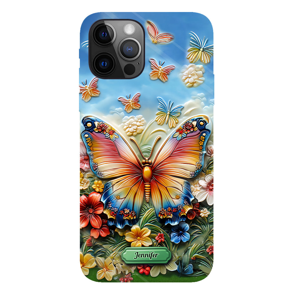 Wunderschöner Schmetterling, Biene, Libelle, Kolibri – personalisierte Handyhülle mit Schmetterlingsmotiv