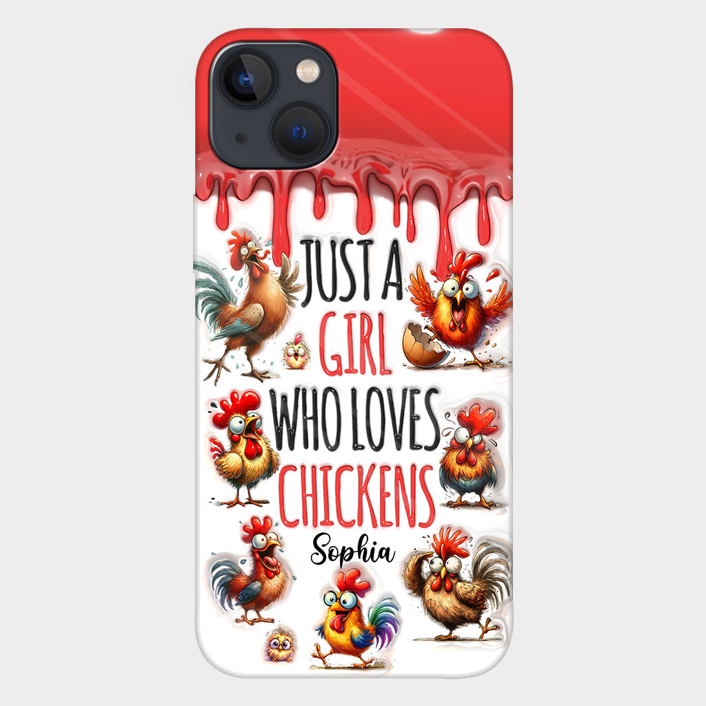 Une fille qui adore le poulet - Coque de téléphone personnalisée avec motif poulet intégral