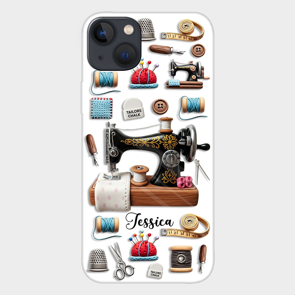 Superbe machine à coudre - Coque de téléphone personnalisée avec impression intégrale sur le thème de la couture