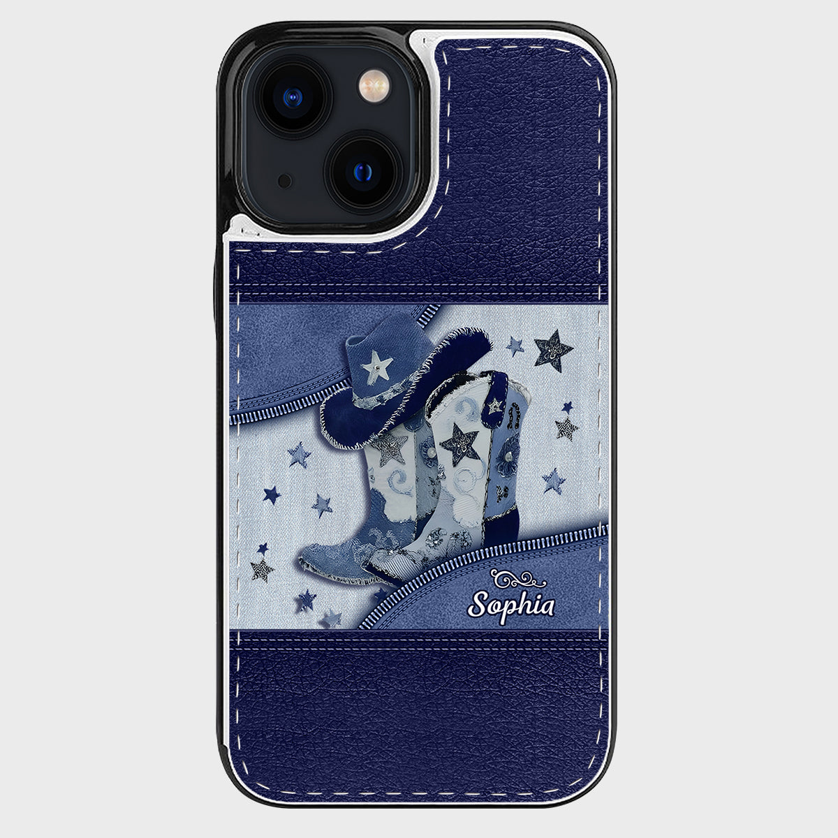 Bottes de cowgirl - Étui portefeuille pliable personnalisé pour téléphone, style cowgirl