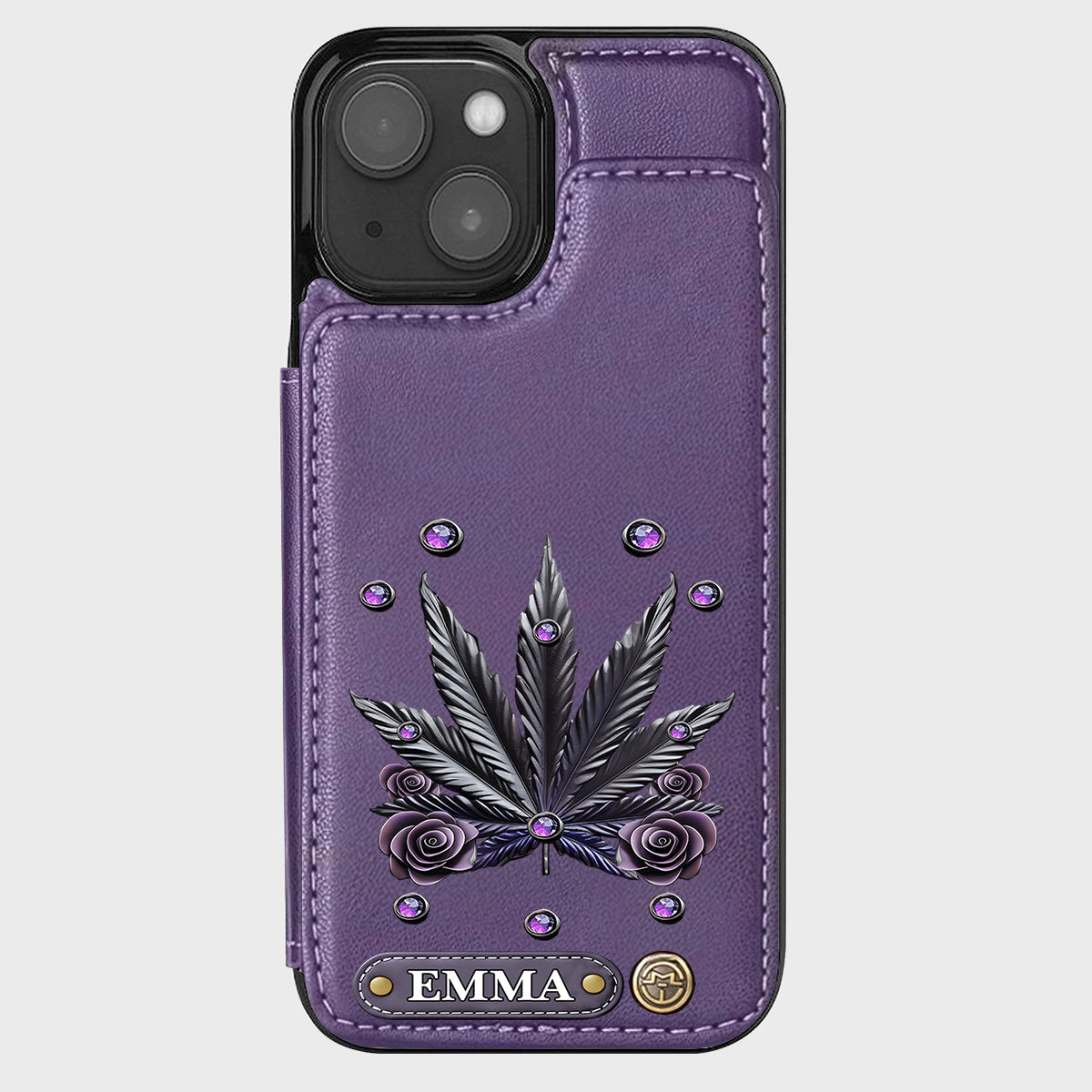 Étui portefeuille pour téléphone personnalisé avec motif cannabis - Magnifiques motifs de marijuana