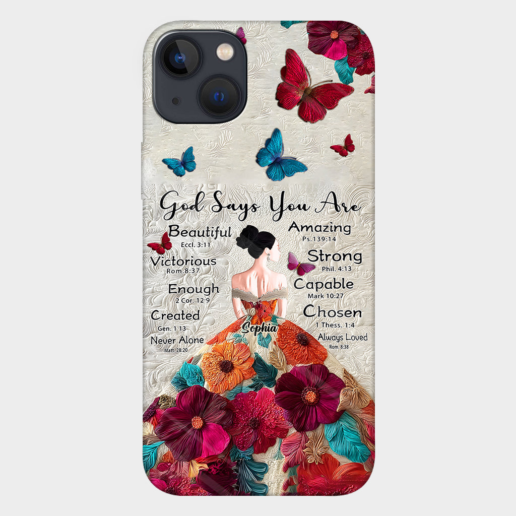 God Says You Are Enough - Personalized Christian Full Print Phone Case