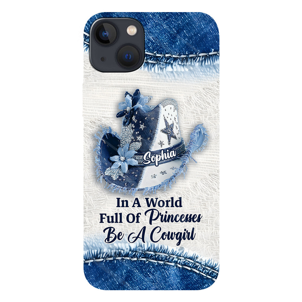 Dans un monde plein de princesses - Coque de téléphone personnalisée avec motif cowgirl