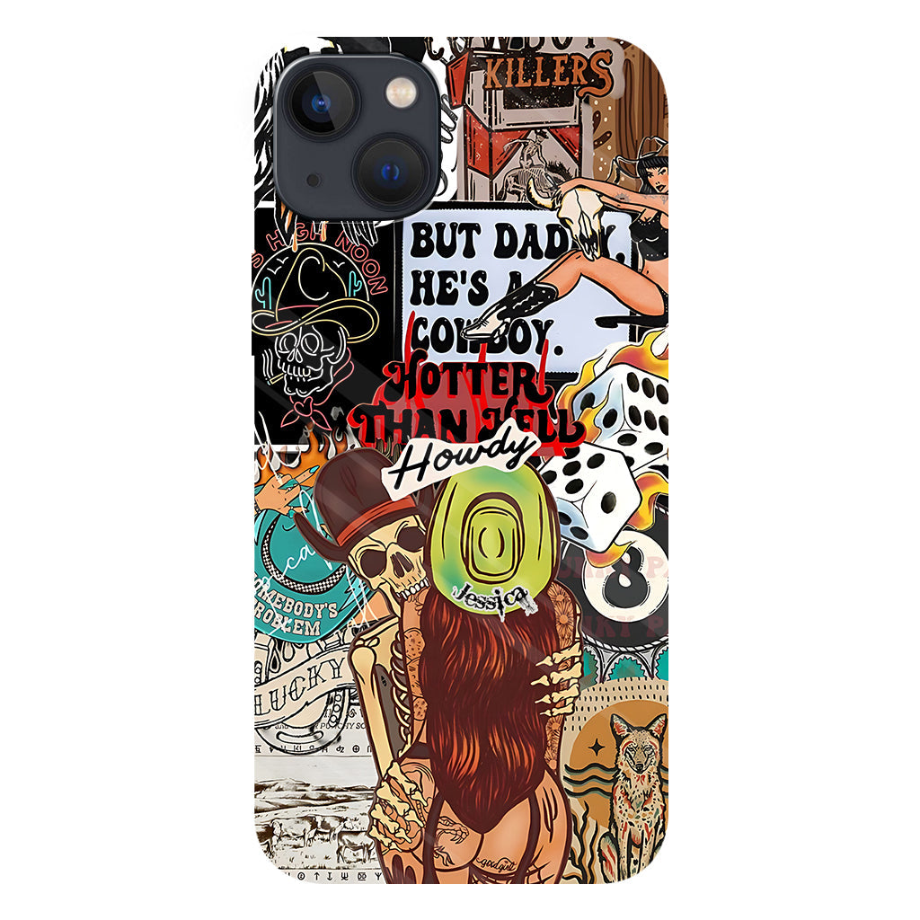 Salut Cowgirl ! Coque de téléphone personnalisée avec motif cowgirl