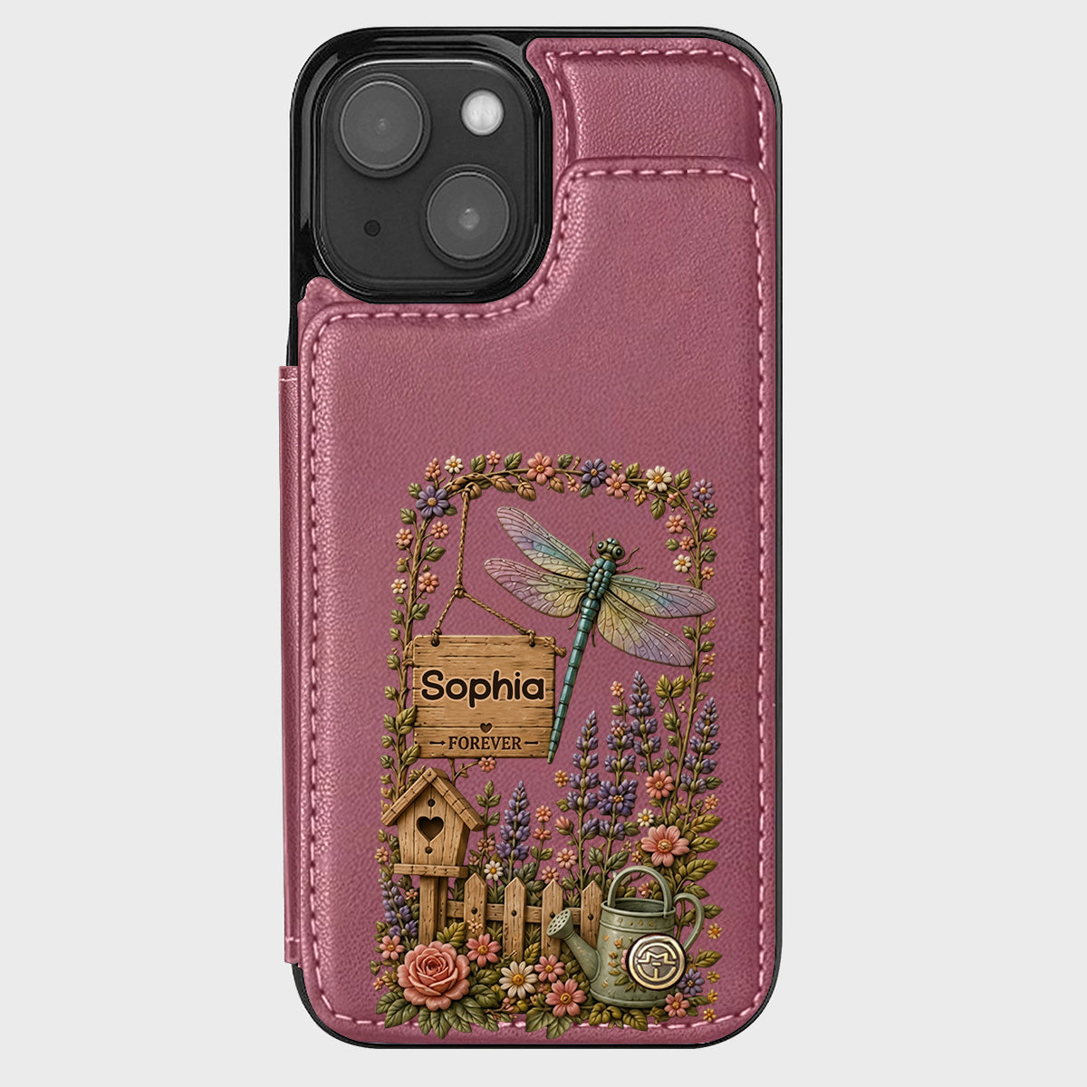 Humingbird, Dragonfly - Personalized Gardening Wallet Phone Case