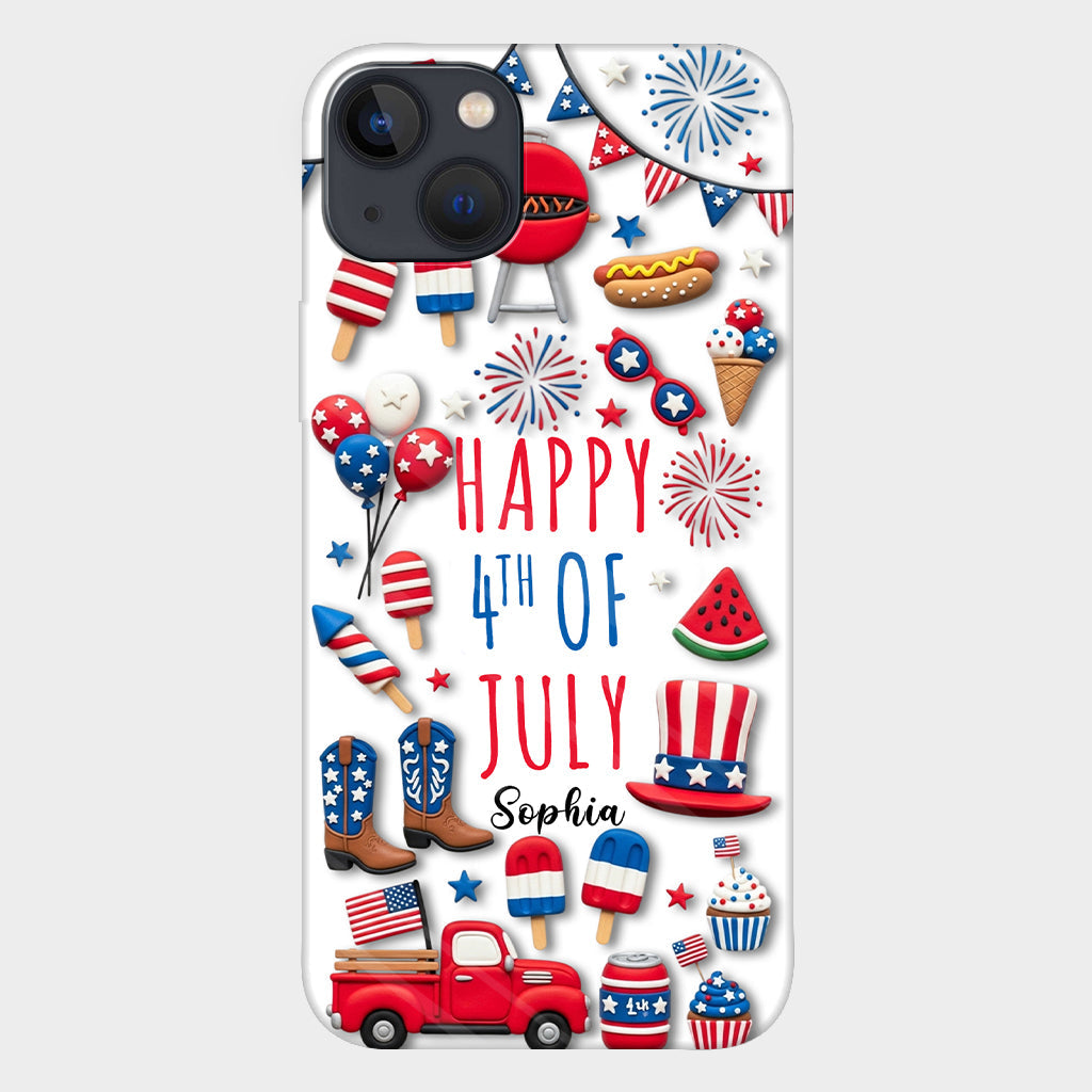 Joyeux 4 juillet ! Coque de téléphone personnalisée avec impression intégrale pour la fête nationale américaine (4 juillet).