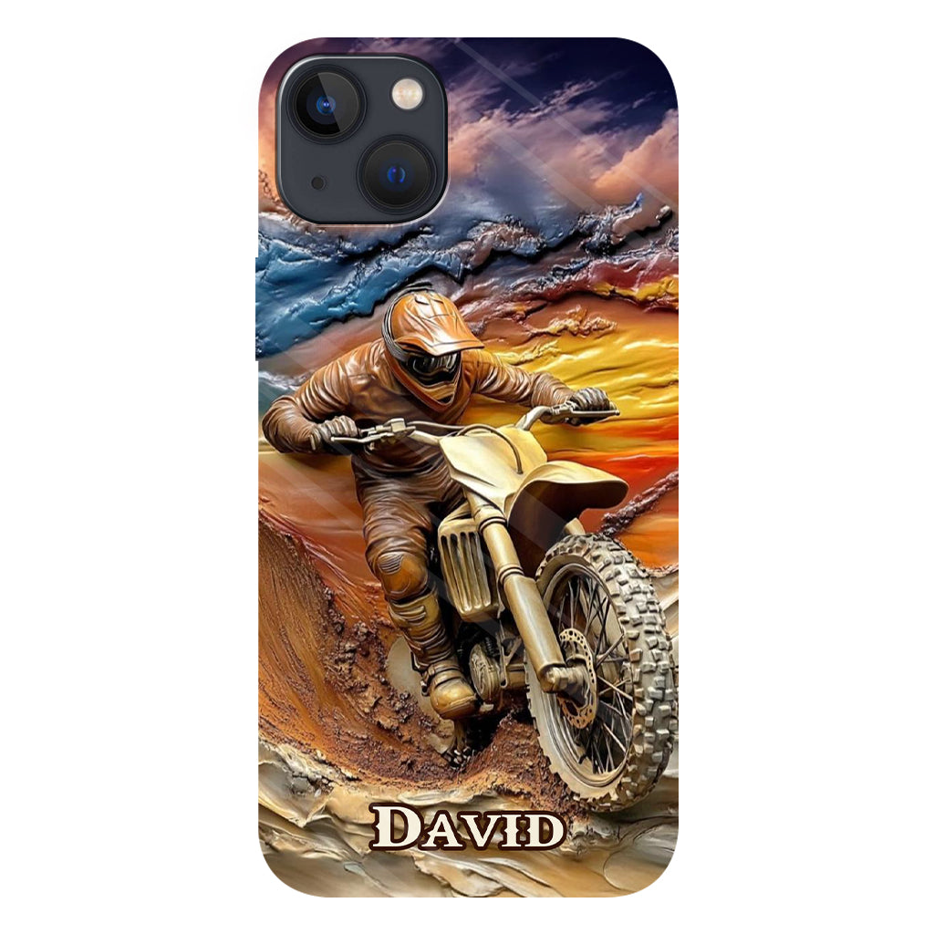 Né pour rouler - Coque de téléphone personnalisée avec impression intégrale de moto cross