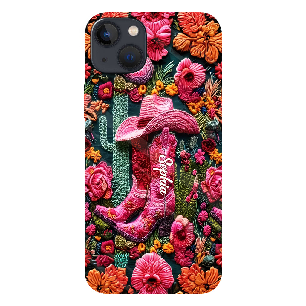 Pink Cowgirl – Personalisierte Handyhülle im Country-Girl-Stil mit Volldruck