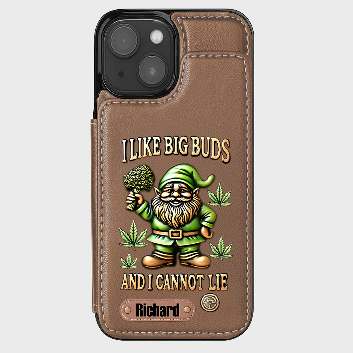 J'aime les grosses têtes - Étui portefeuille de téléphone personnalisé sur le thème du cannabis
