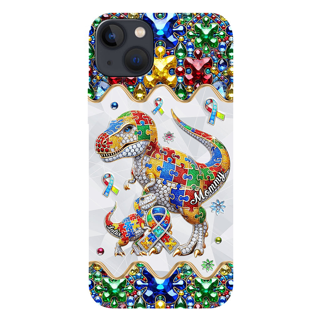 Strong Mama - Coque de téléphone personnalisée avec impression intégrale pour la sensibilisation à l'autisme